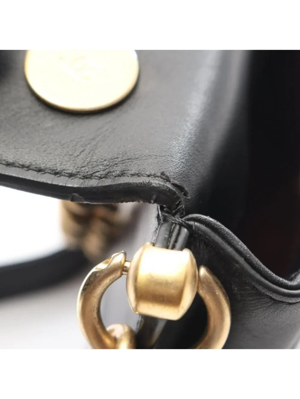 Chanel Shoulder Bag Quilted 2-Way Black Leather Chain